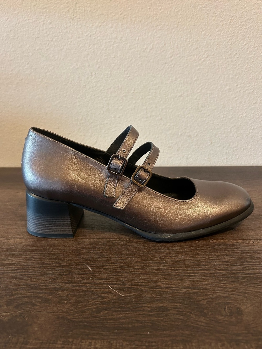 DNA Metallic Double-Strap Mary Jane Women’s Heel